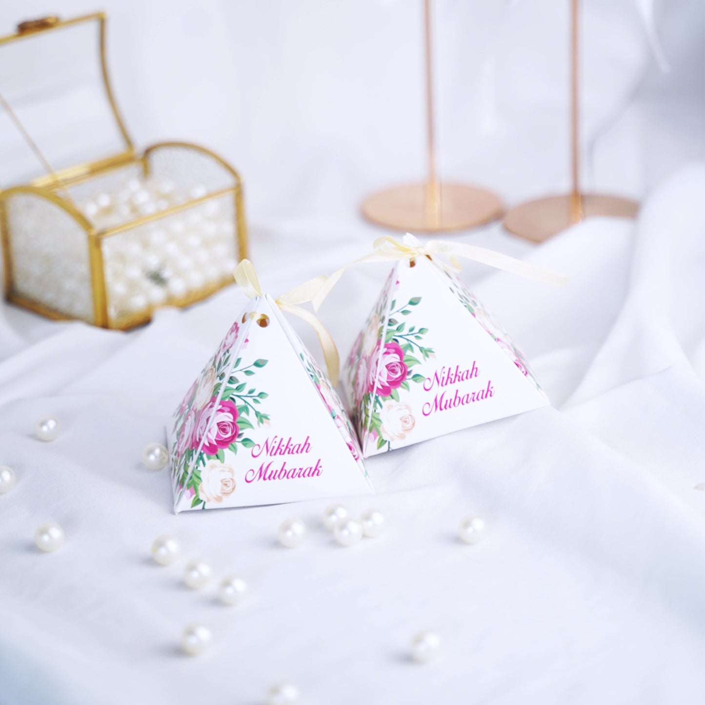 Floral Pyramid Bidh Box - Pack Of 12