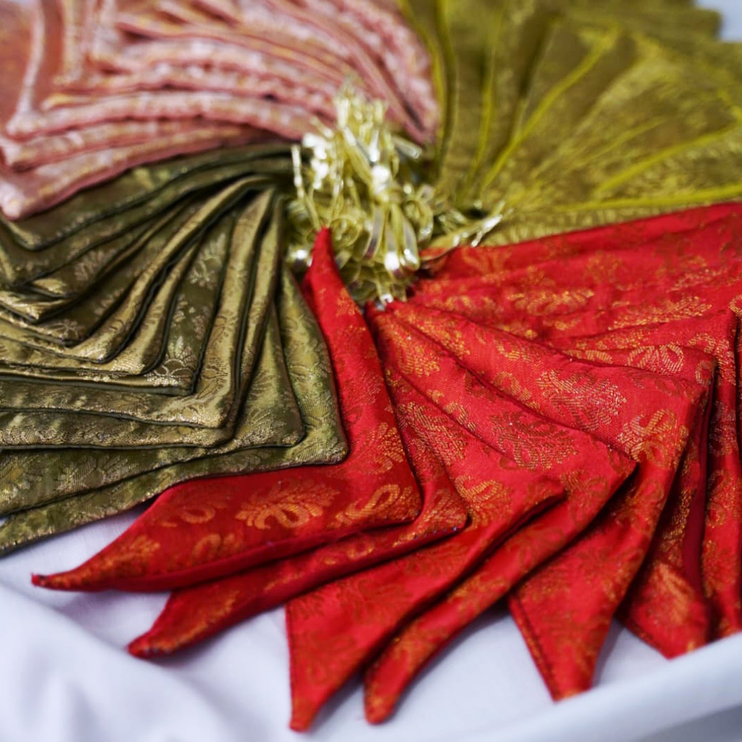 Red Banarsi Henna Wraps - Pack Of 6