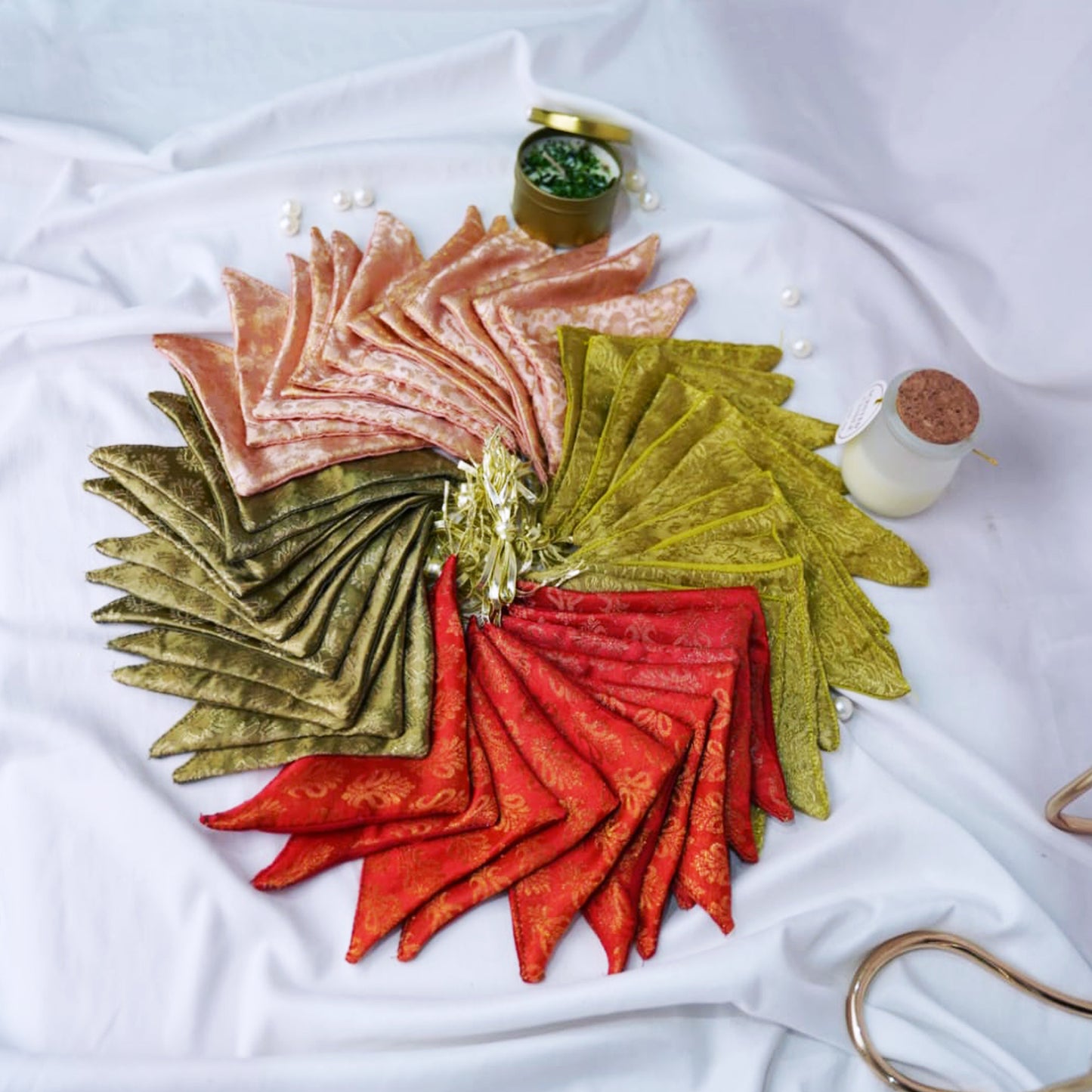 Green Banarsi Henna Wraps - Set of 6