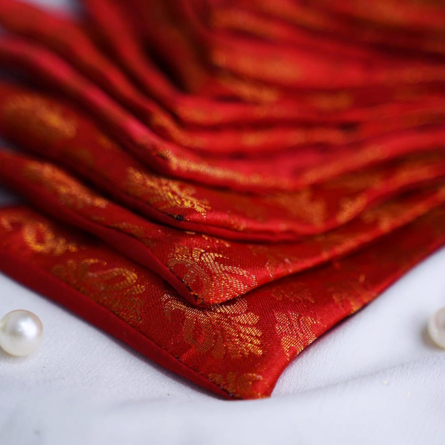 Red Banarsi Henna Wraps - Pack Of 6