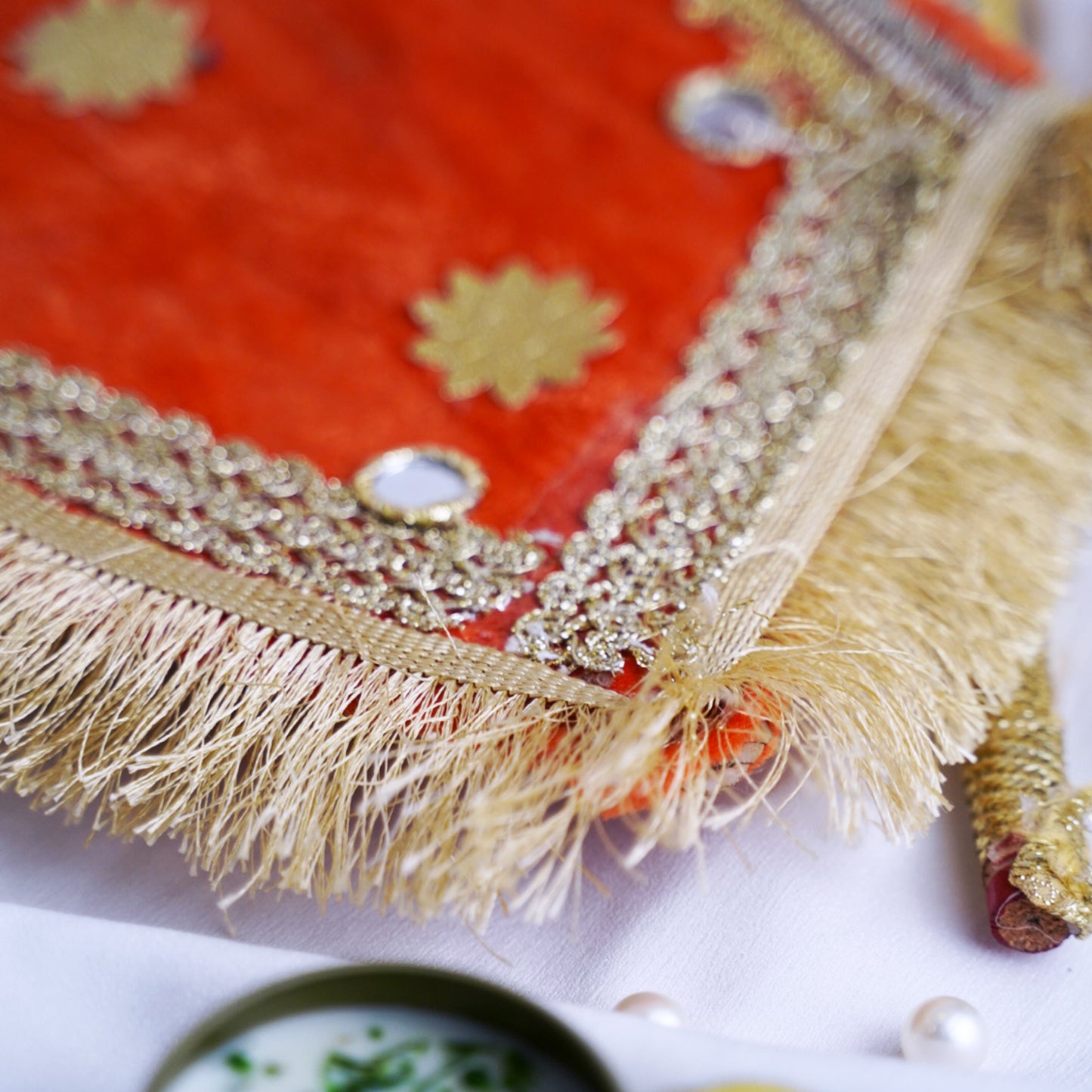 Traditional Handcrafted Mehndi Dupatta Fan