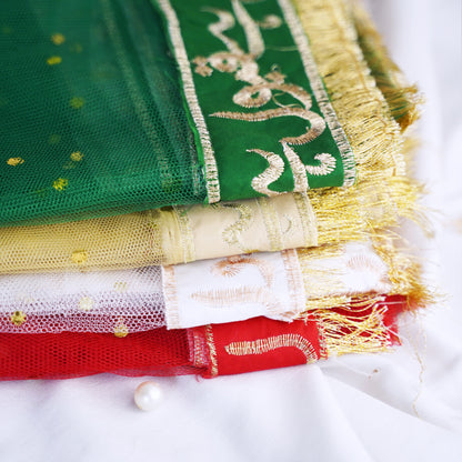 Qubool Hai Dupatta – Green Net with Golden Embroidery