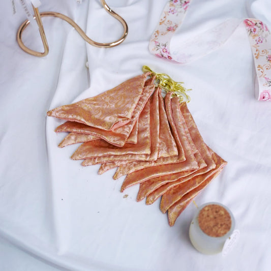 Peach Banarsi Henna Wraps - Set Of 6