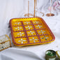 Traditional Mehndi Plate with Mirror and Thread Work