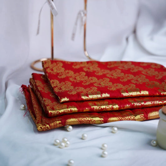 Premium Red Banarsi Shawl For Nikah Ceremony