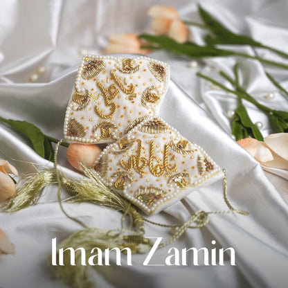 Ya Ali Ya Fatima embroidered velvet imam zamin.